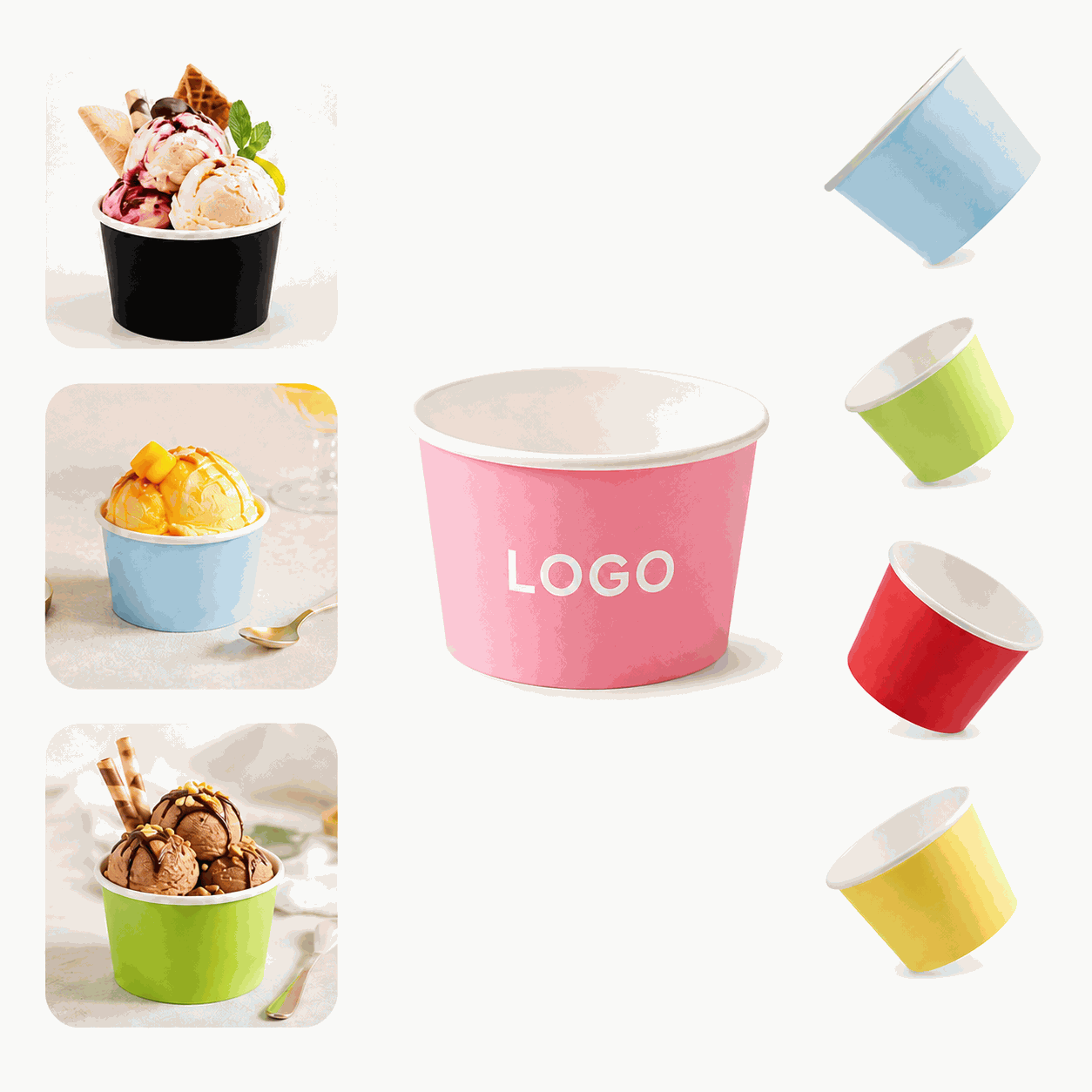 6 oz Disposable Coated Paper Dessert Cup