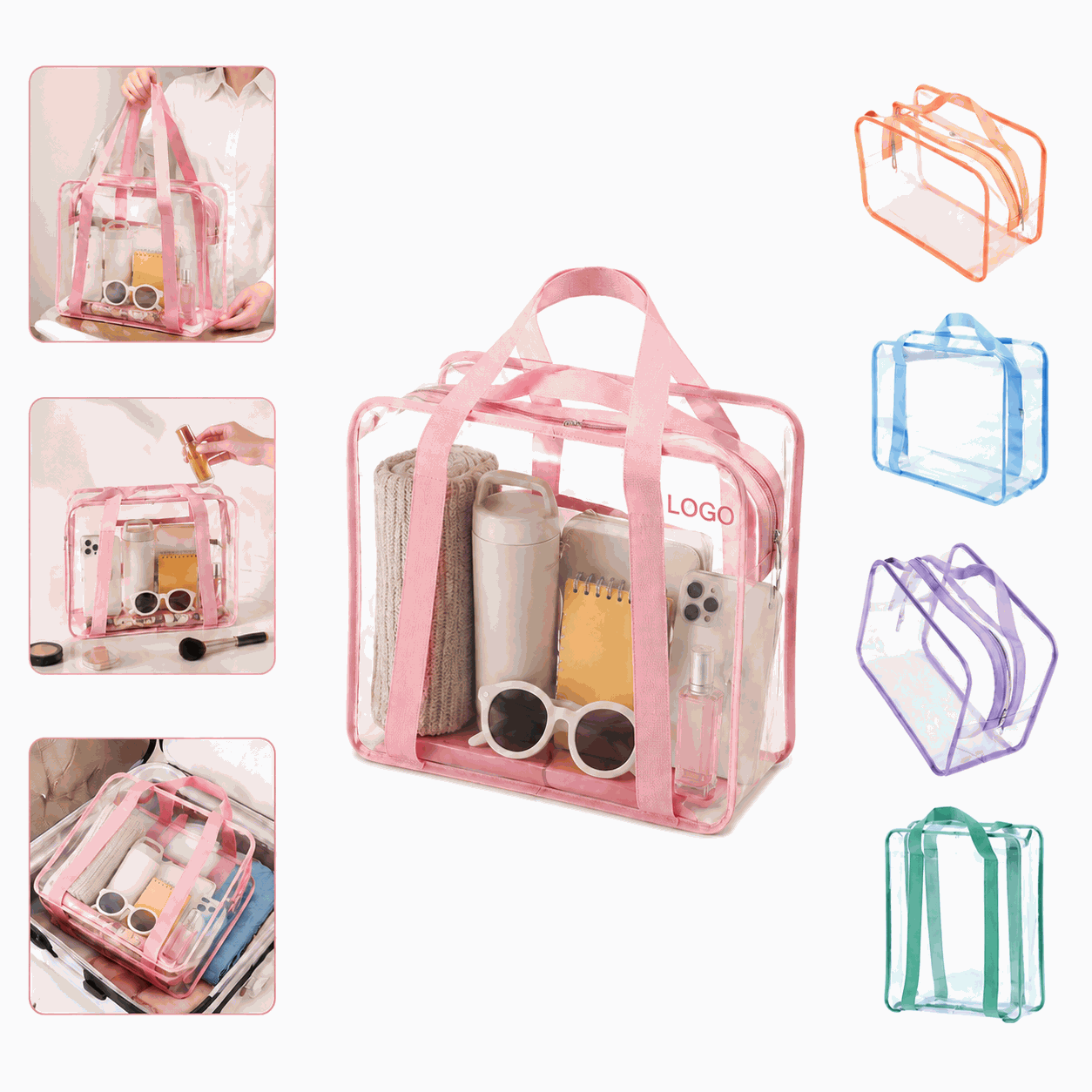 Clear PVC Stadium Tote Bag