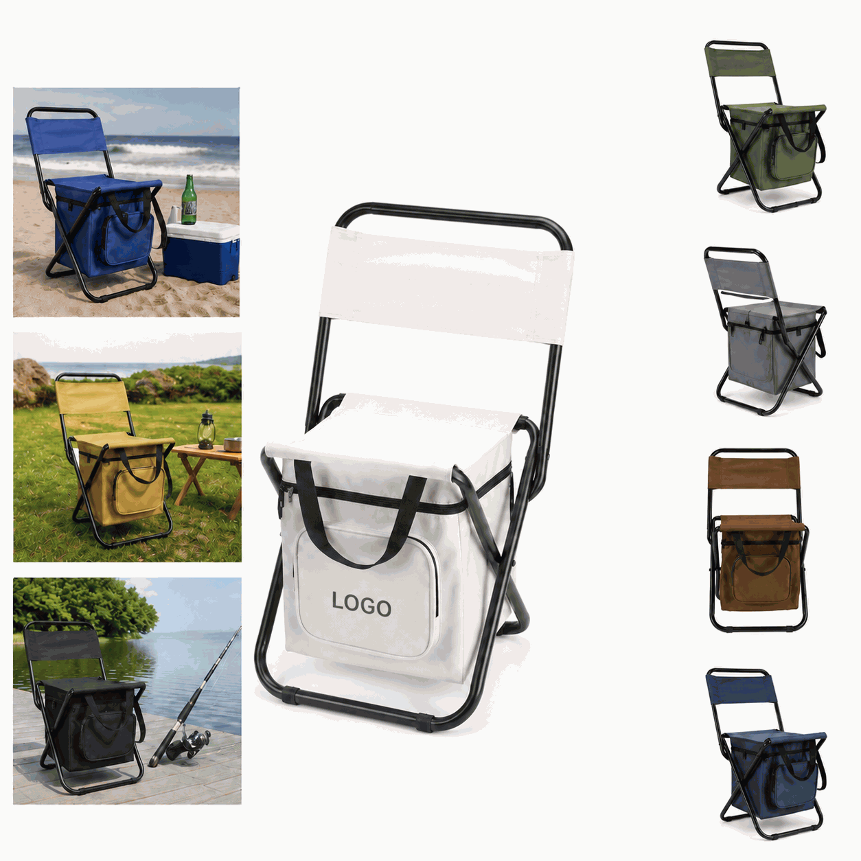 Portable Insulated Cooler Camping Chair