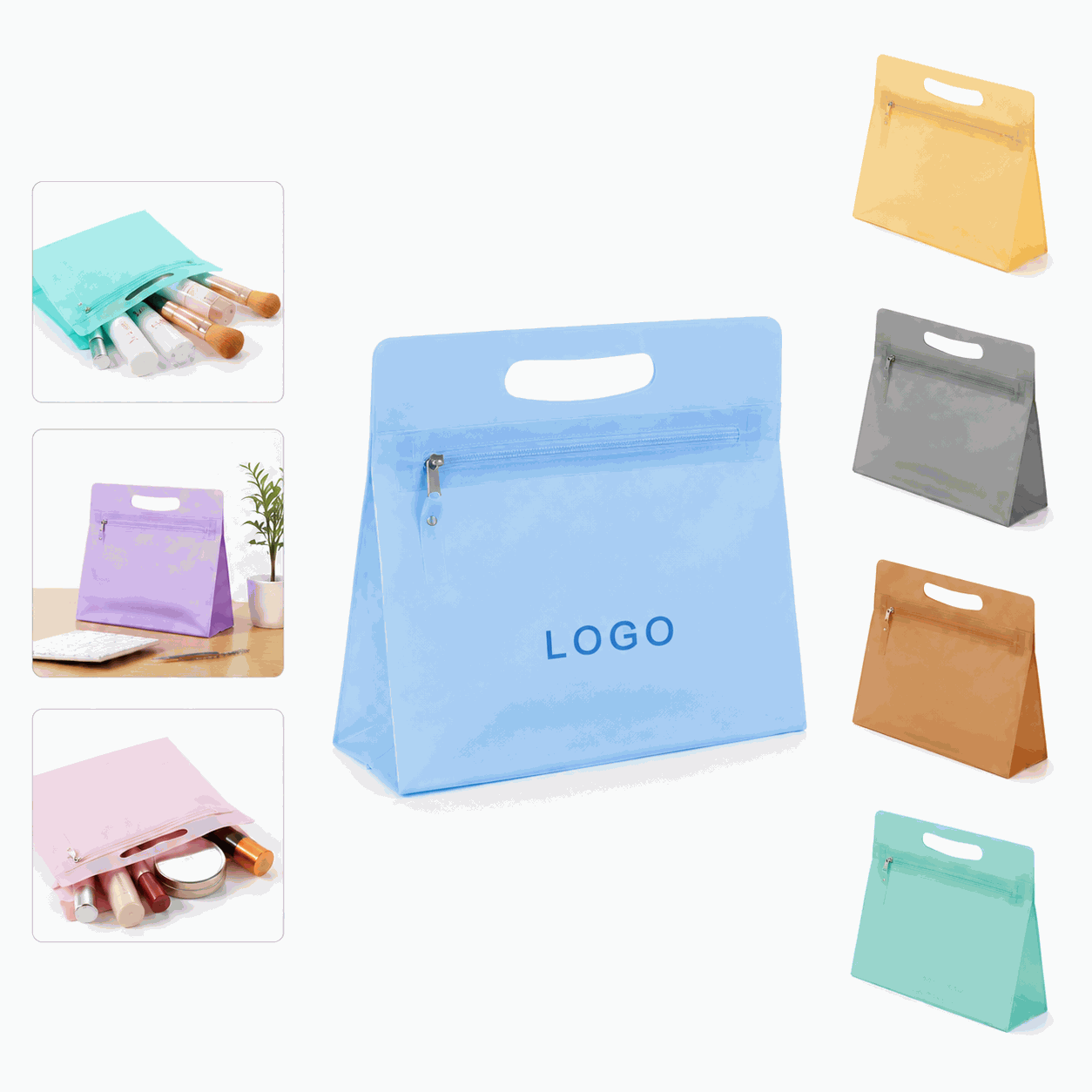 Translucent Water-Resistant Cosmetic Organizer Bag