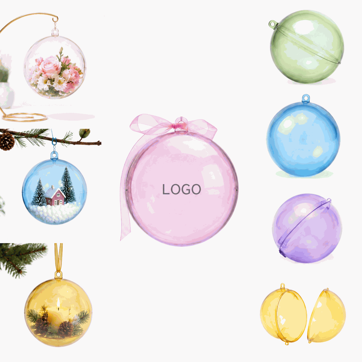 Fillable Clear Acrylic Christmas Ball Ornament