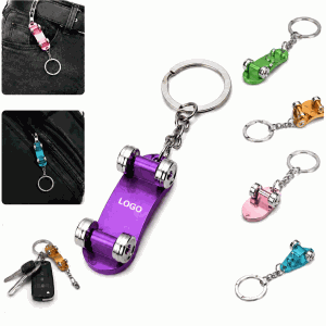 Mini Alloy Skateboard Keychain