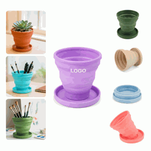 Compact 200ml Foldable Silicone Travel Cup with Lid